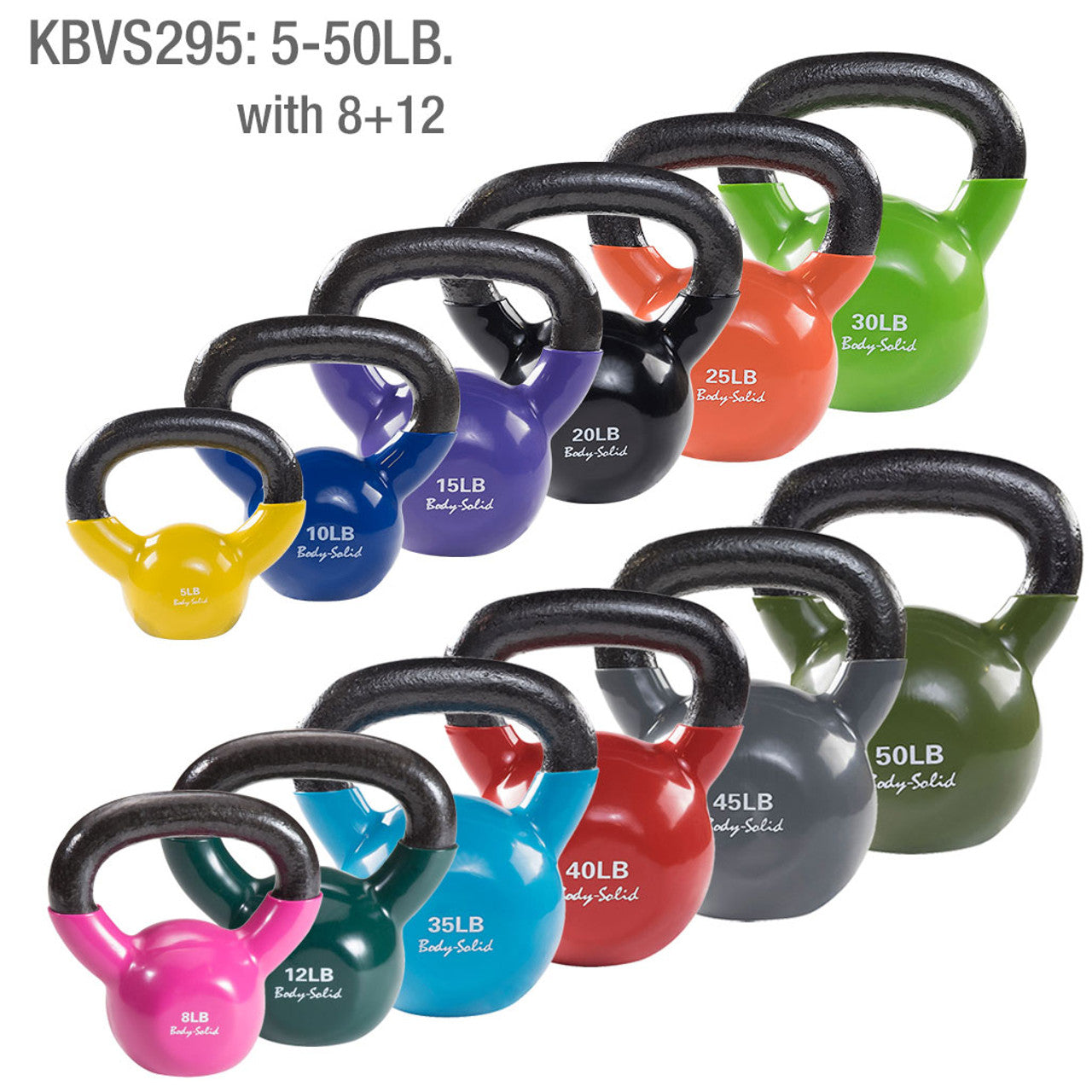 Body-Solid Vinyl Coated Kettlebells Strength Body-Solid Full Set