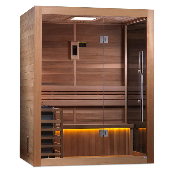 Golden Designs Hanko Edition 2 Person Indoor Traditional Sauna (Heater Included) Indoor Sauna Golden Designs