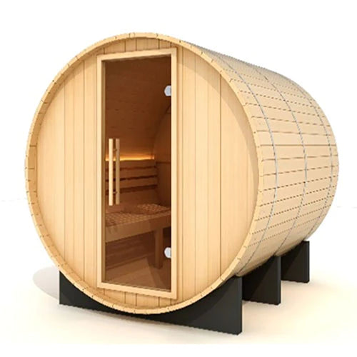 Golden Designs St. Moritz 2 Person Traditional Barrel Outdoor Sauna Barrel Steam Sauna Golden Designs