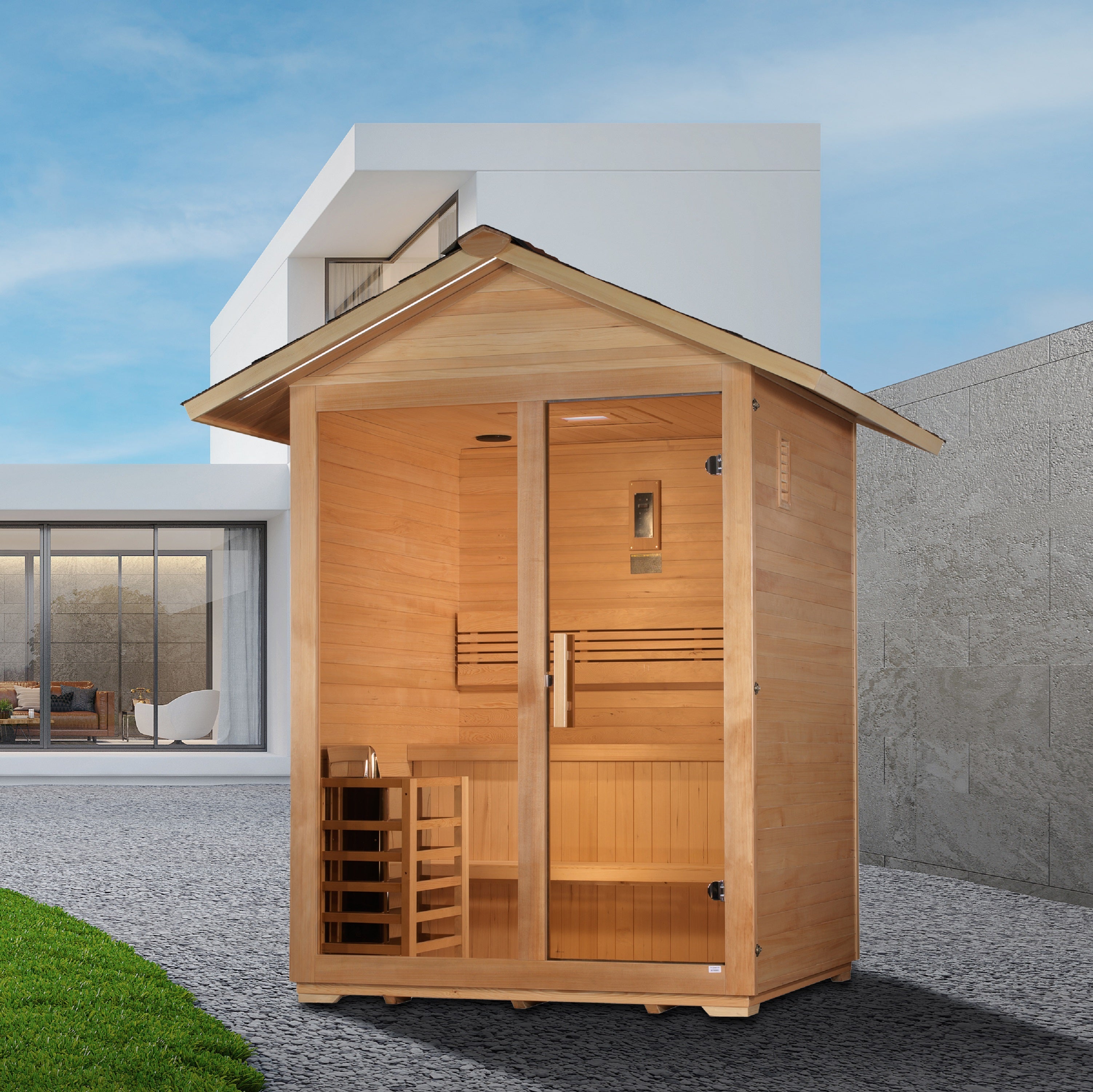 Golden Designs "Arlberg" 3 Person Traditional Outdoor Sauna (Heater Included) Golden Designs Default Title