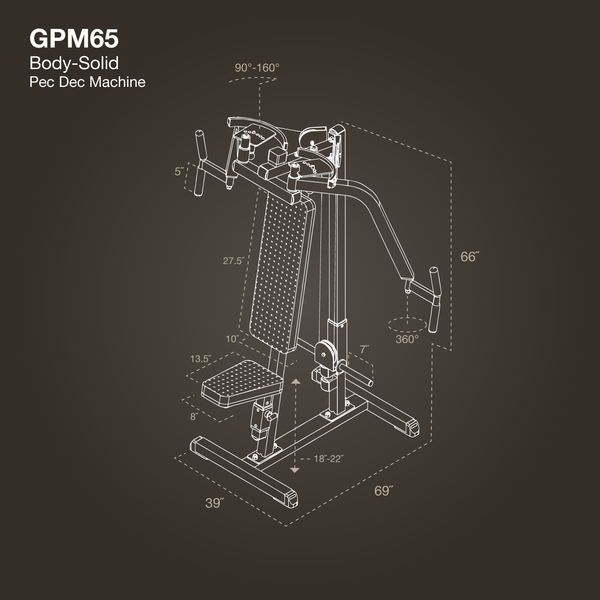 BODY-SOLID PLATE LOADED PECTORAL MACHINE GPM65 Strength Body-Solid