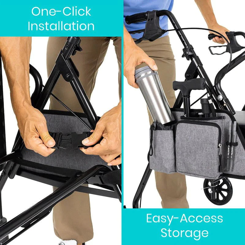 Vive Health MOB1049GRY Rollator Side Bag Mobility Accessories Vive Health