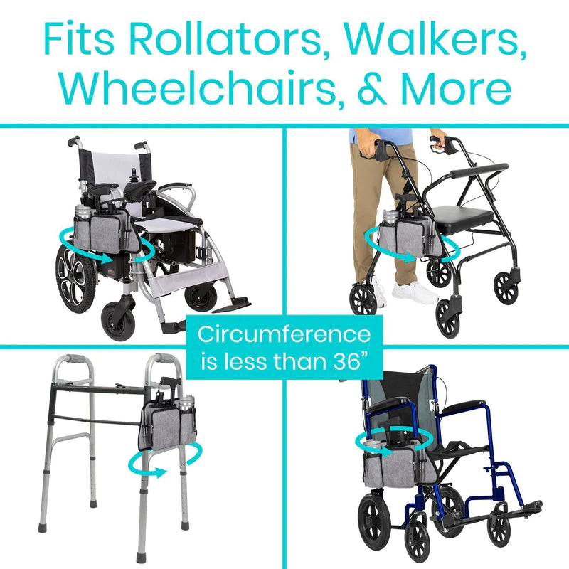 Vive Health MOB1049GRY Rollator Side Bag Mobility Accessories Vive Health