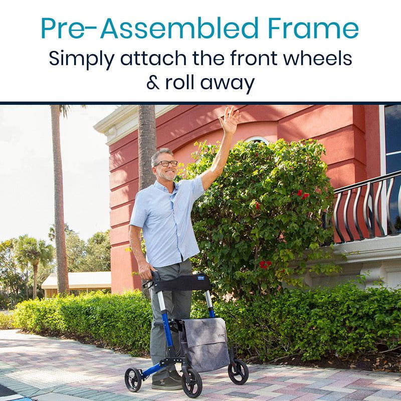 Vive Health MOB1044BLU Foldable Rollator Series T Walkers & Rollators Vive Health