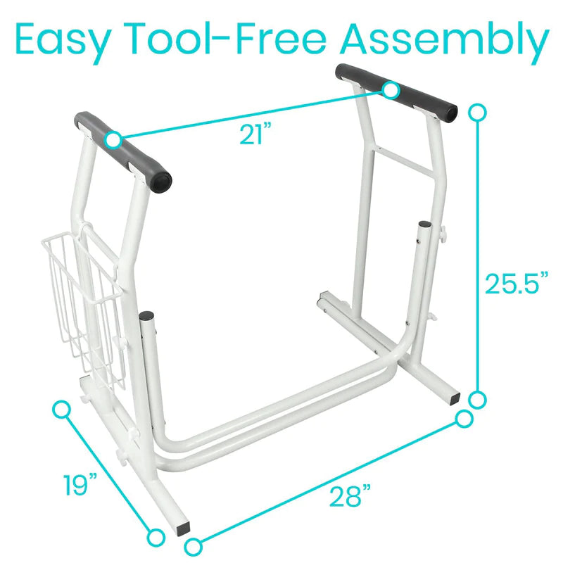 Vive Health LVA1023 Stand Alone Toilet Rail Living Aids Vive Health