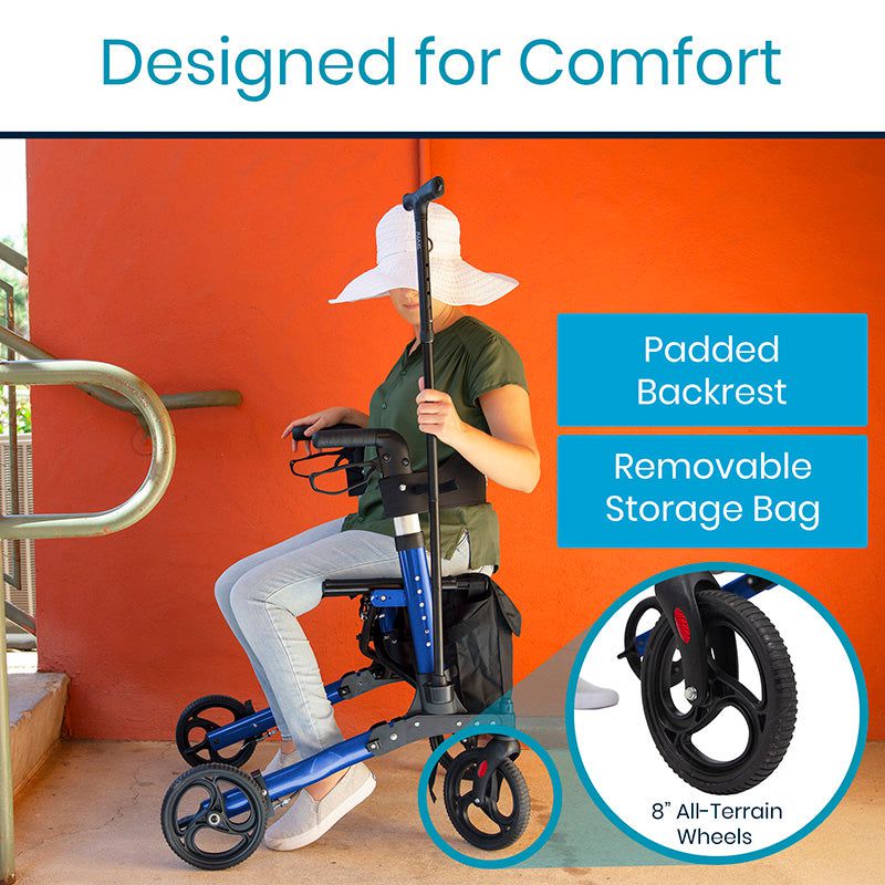 Vive Health MOB1044BLU Foldable Rollator Series T Walkers & Rollators Vive Health