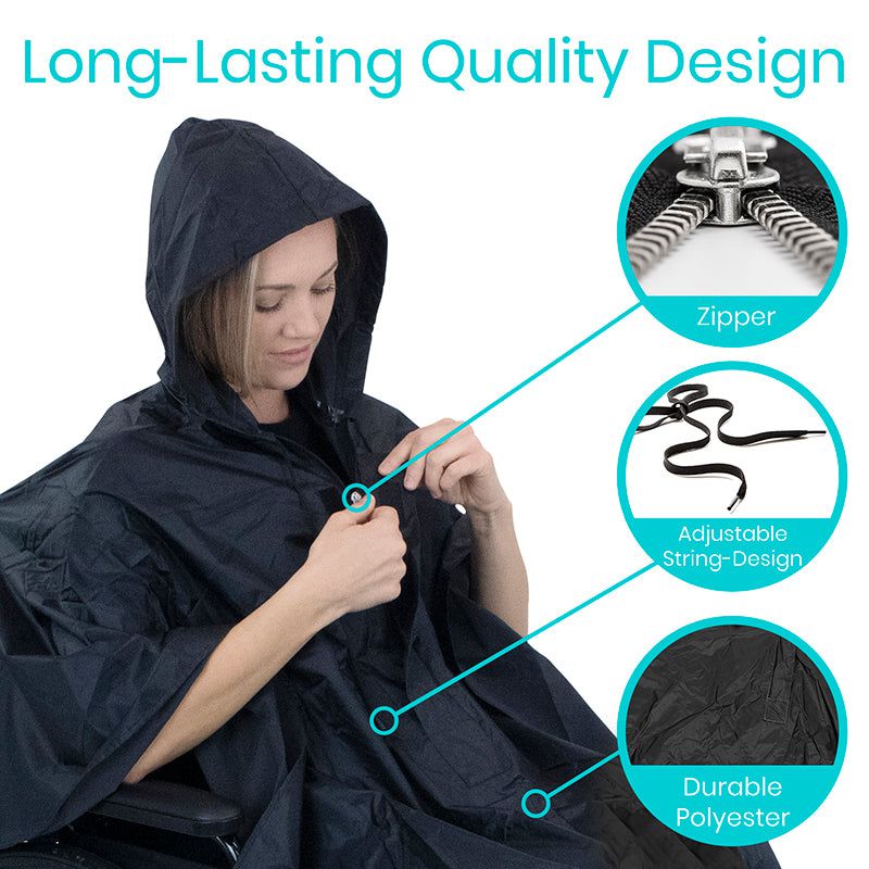 Vive Health MOB1046BLK Wheelchair Poncho Wheelchair Accessories Vive Health