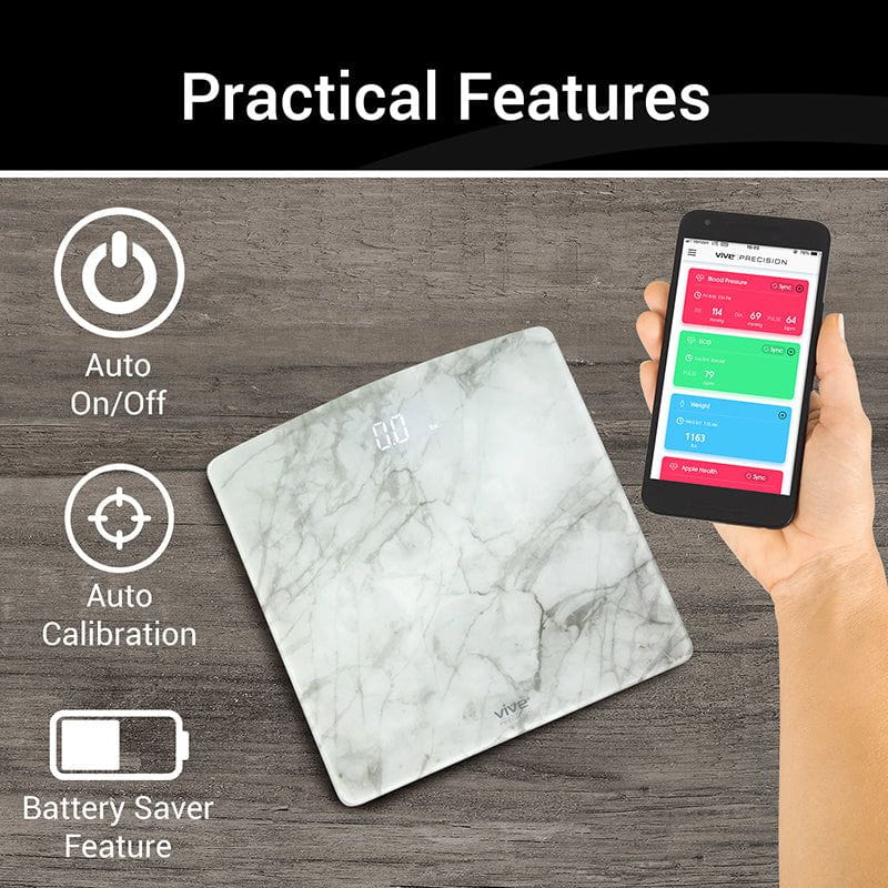 Vive Health DMD1052MAR Digital Marble Smart Scale Digital Measuring Devices Vive Health