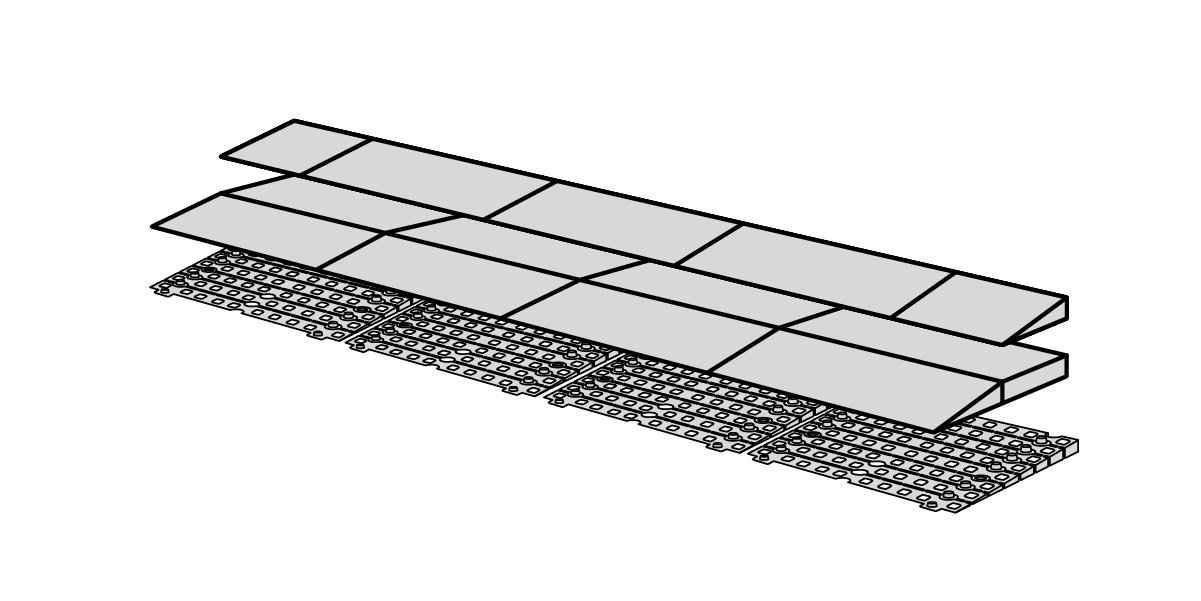 Stepless Excellent Ramp Kit 1 - Height 1,8 – 5,5 cm Ramp Guldmann Stepless 100cm Holes (indoor use)