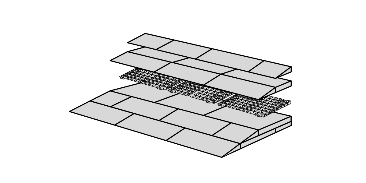 Stepless Excellent Ramp Kit 2 - Height 3,6 – 9,1 cm Ramp Guldmann Stepless 75cm Holes (indoor use)