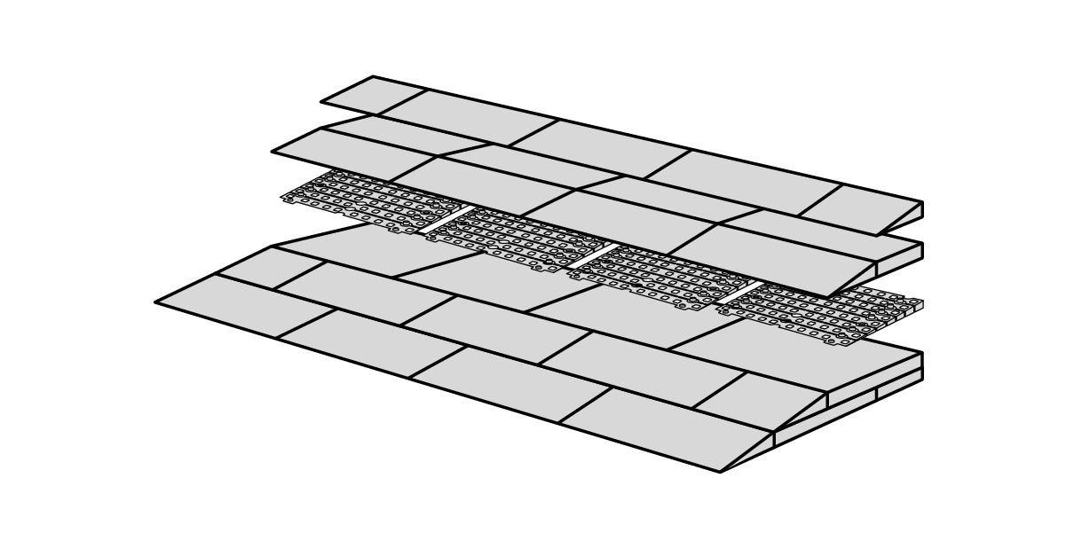Stepless Excellent Ramp Kit 2 - Height 3,6 – 9,1 cm Ramp Guldmann Stepless 100cm Holes (indoor use)