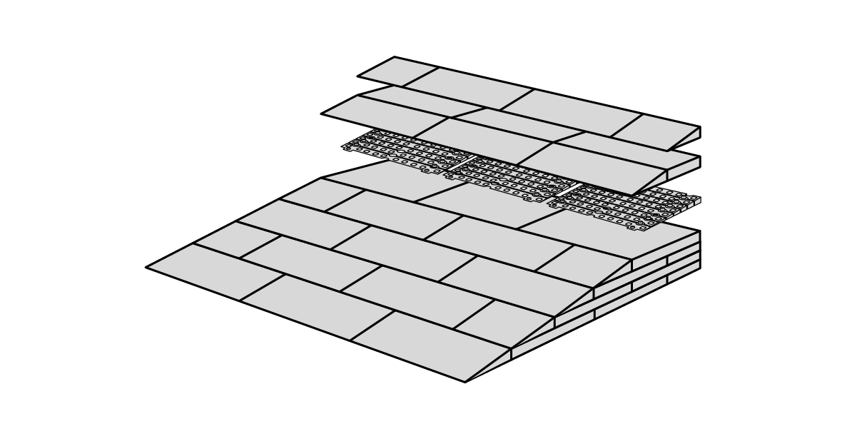 Stepless Excellent Ramp Kit 3 - Height 7,2 – 12,7 cm Ramp Guldmann Stepless 75cm Holes (indoor use)