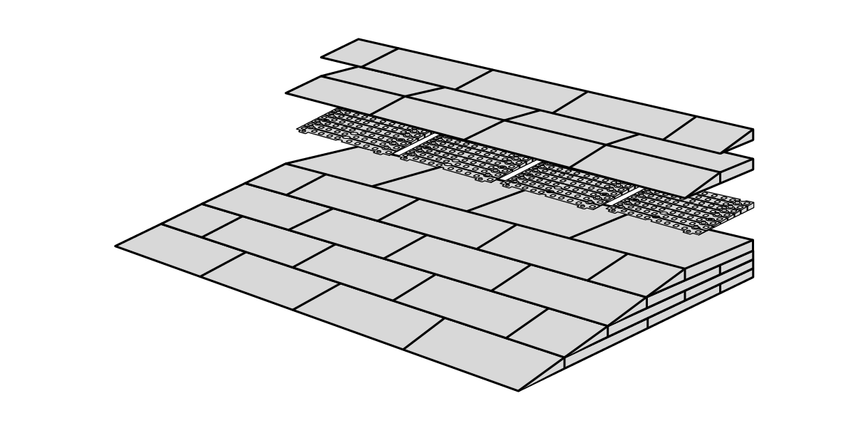 Stepless Excellent Ramp Kit 3 - Height 7,2 – 12,7 cm Ramp Guldmann Stepless 100cm Holes (indoor use)