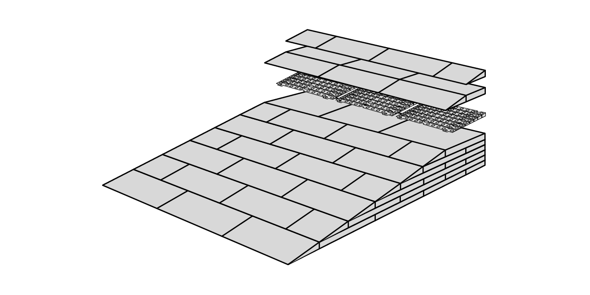 Stepless Excellent Ramp Kit 4 - Height 10,8 – 16,3 cm Ramp Guldmann Stepless 75cm Holes (indoor use)