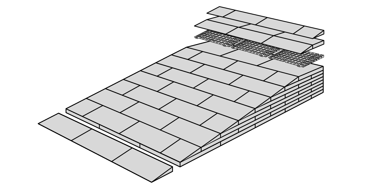 Stepless Excellent Ramp Kit 5 - Height 14,4 – 19,9 cm Ramp Guldmann Stepless 75cm Holes (indoor use)
