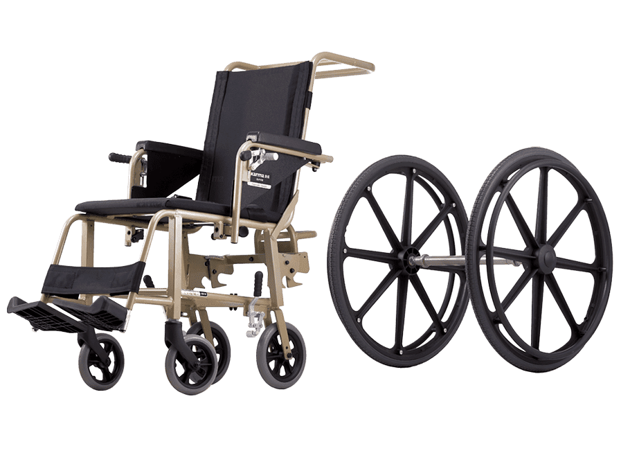 Karman KM-AA20 Convertible Airplane Aisle Chair with Quick Release Rear Wheels Airplane Aisle Wheelchairs Karman Healthcare