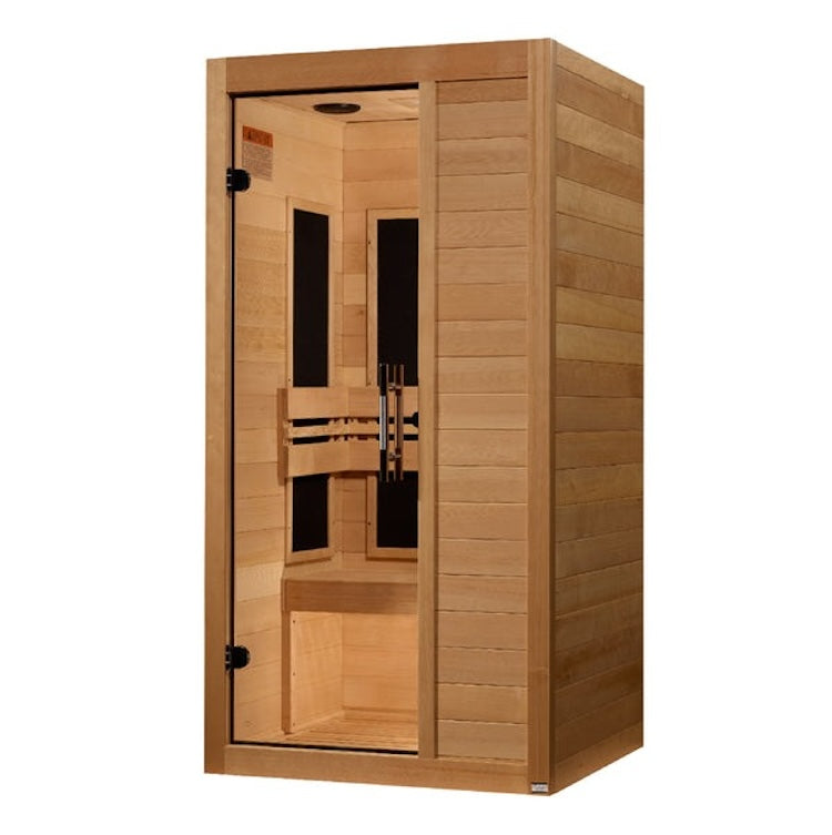 Maxxus S-Line 1-Person Low EMF FAR Infrared Sauna - Canadian Hemlock