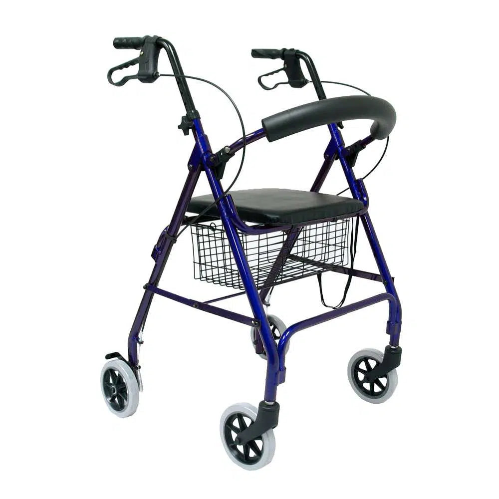 Karman R-4600 Lightweight Standard Rollator with Padded Seat and Backrest Walkers & Rollators Karman Healthcare Blue