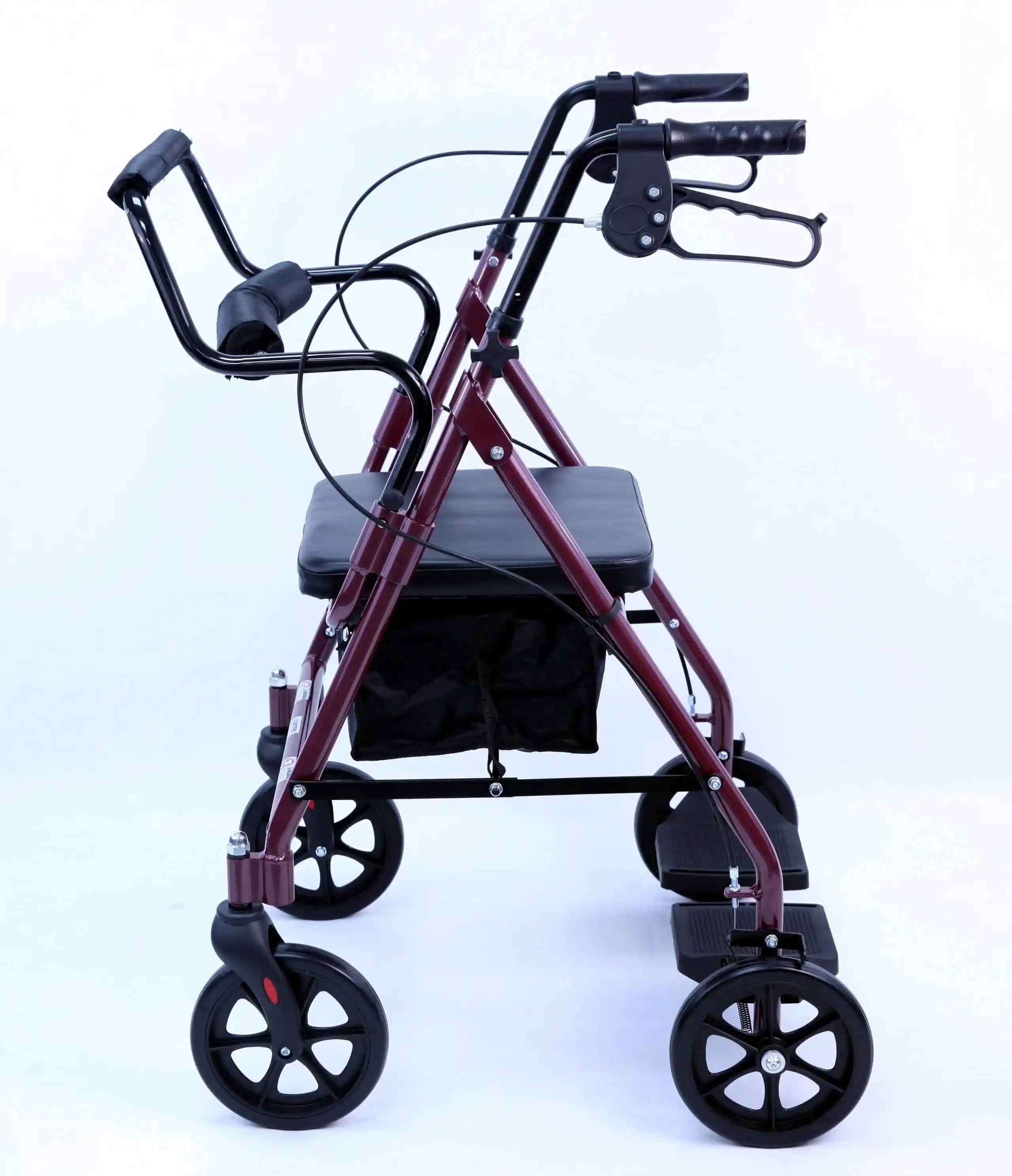 Karman R-4602-T Rollator and Transport Combo with Flip-up Footplate and Padded Seat Walkers & Rollators Karman Healthcare