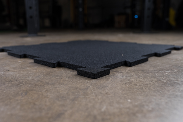 BODY-SOLID TOOLS INTERLOCKING RUBBER FLOORING (BLACK) RFBST4PB Strength Body-Solid