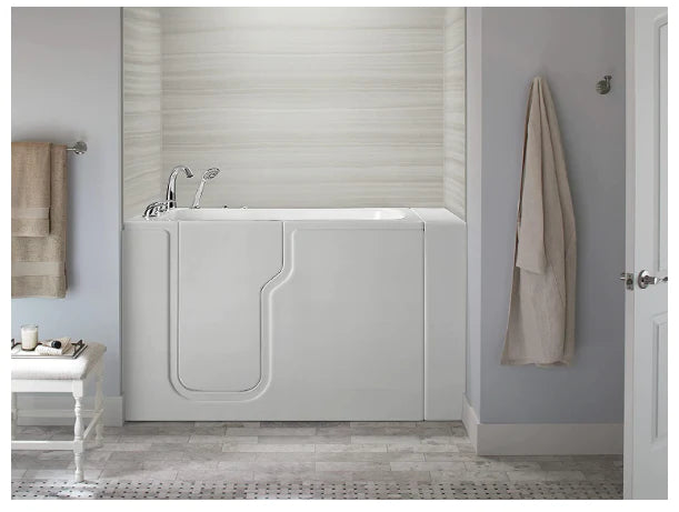 Ella Standard Acrylic Hydro Massage Walk in Tub 30"x52", Inward Swing Door, 5 Piece Faucet Bath Tub Ella's Bubbles