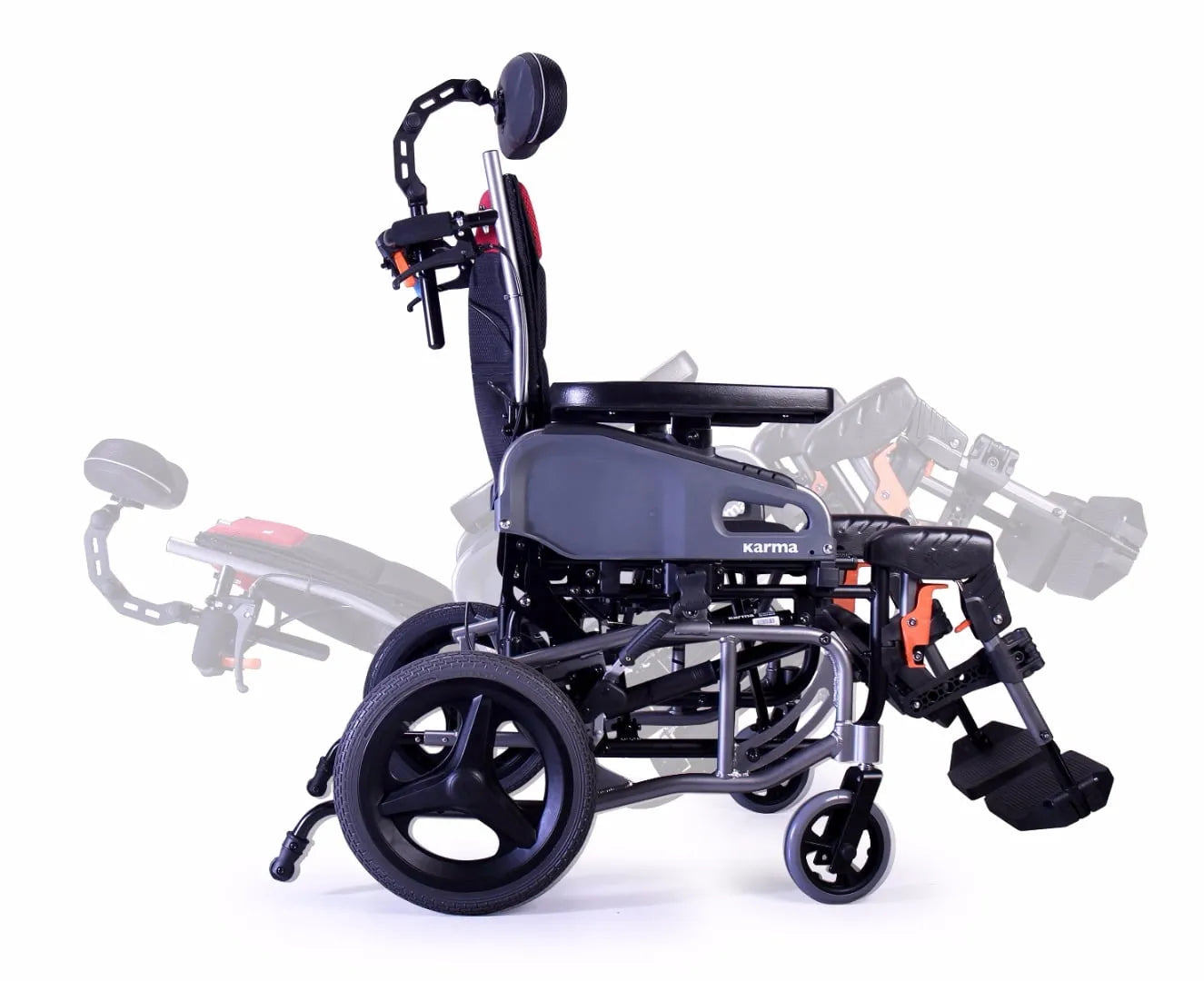 Karman VIP2-TR Tilt-in-Space Reclining Transport Wheelchair Reclining Wheelchairs Karman Healthcare
