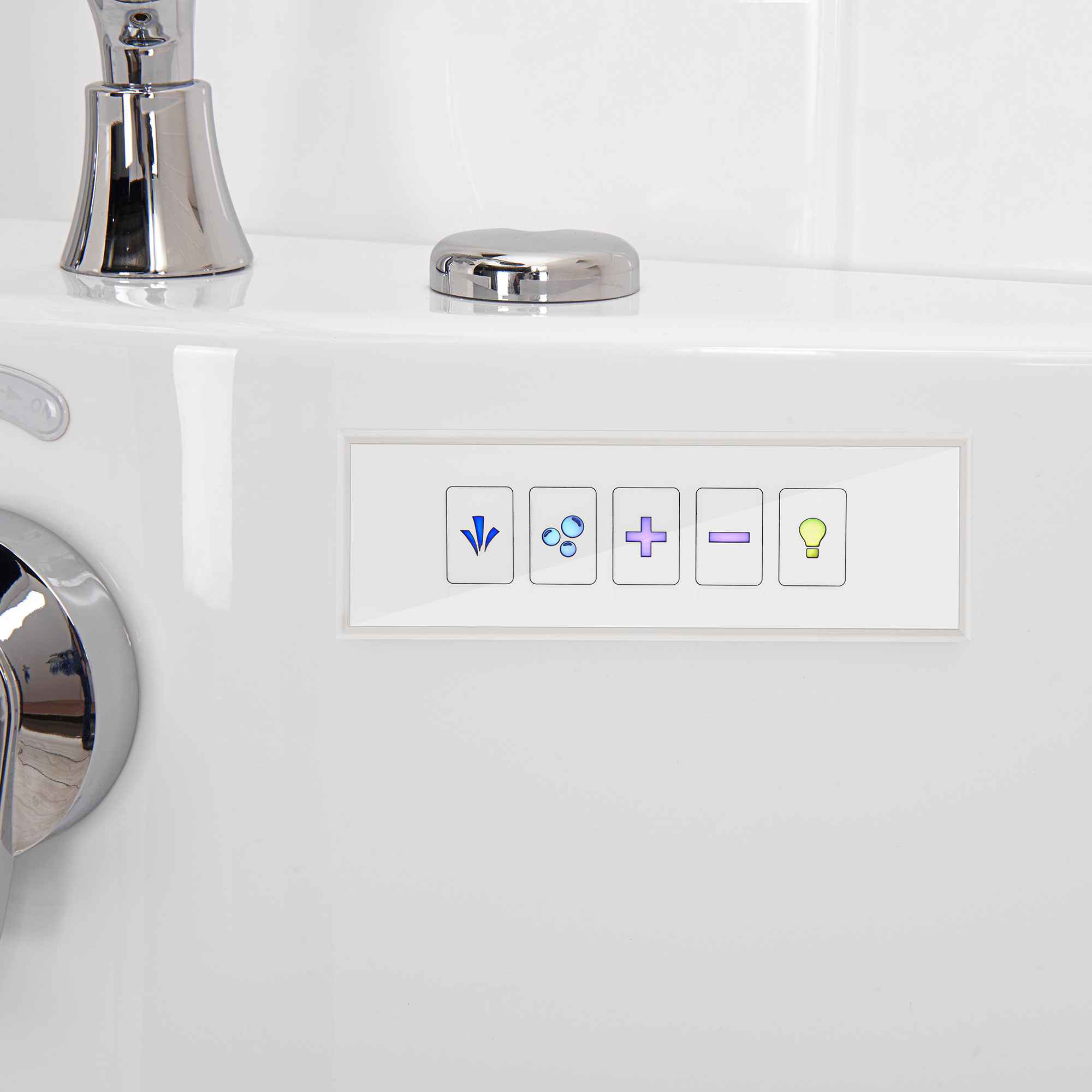 Ella Tub4Two 32"x60" Hydro + Air Massage w/ Independent Foot Massage Acrylic Two Seat Walk in Tub, Outswing Door, 2 Piece Fast Fill Faucet, 2" Dual Drains Bath Tub Ella's Bubbles