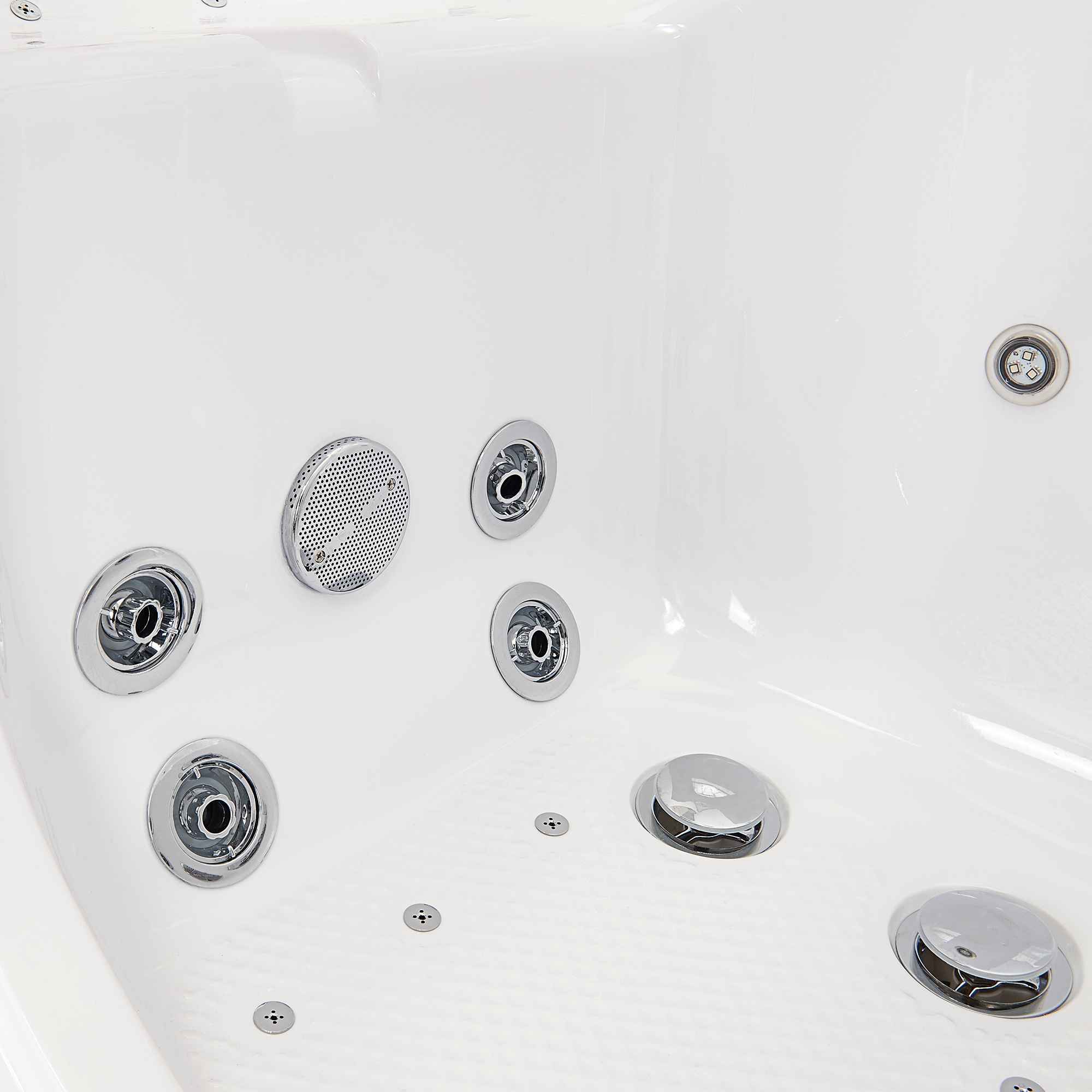 Ella Tub4Two 32"x60" Hydro + Air Massage w/ Independent Foot Massage Acrylic Two Seat Walk in Tub, Outswing Door, 2 Piece Fast Fill Faucet, 2" Dual Drains Bath Tub Ella's Bubbles