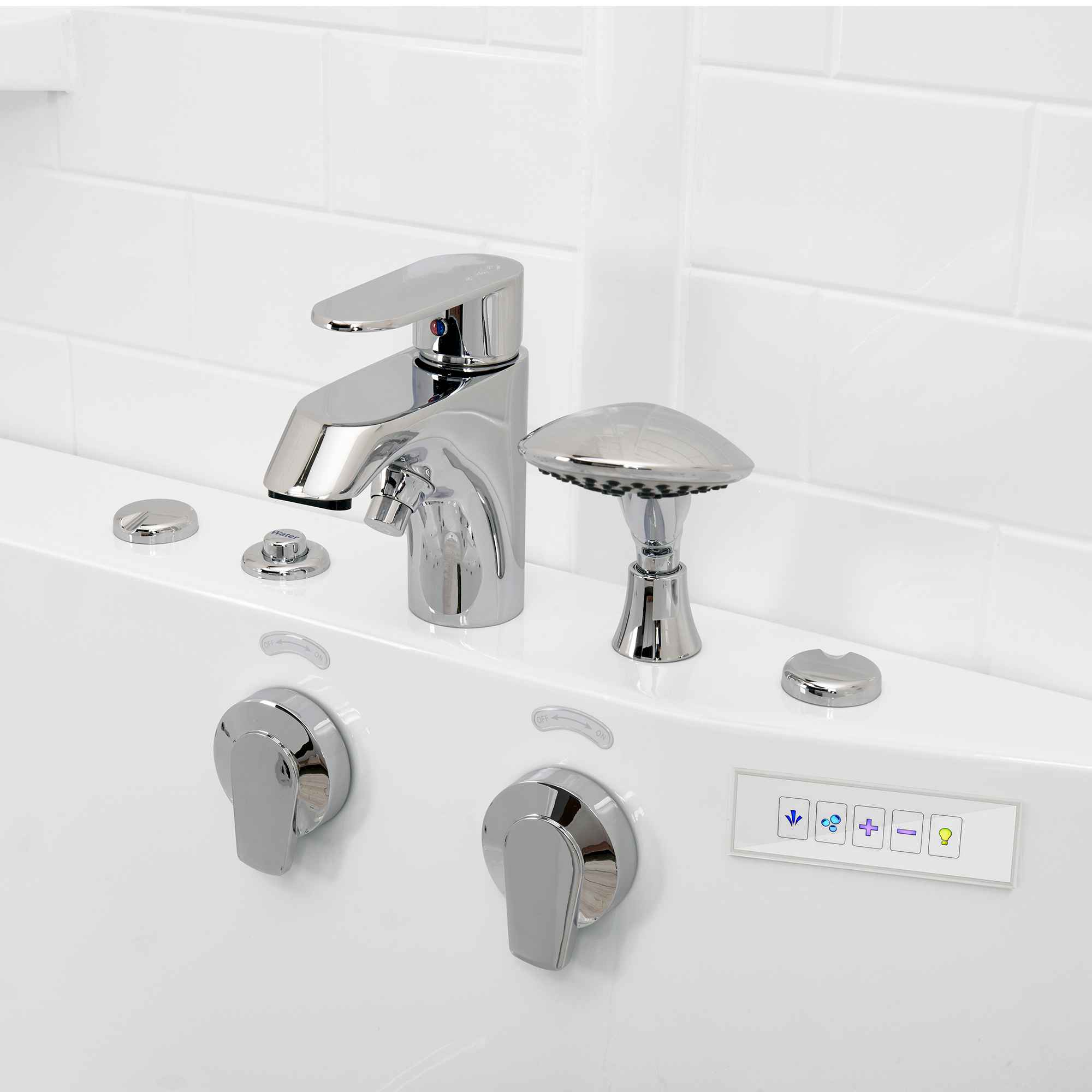 Ella Tub4Two 32"x60" Hydro + Air Massage w/ Independent Foot Massage Acrylic Two Seat Walk in Tub, Outswing Door, 2 Piece Fast Fill Faucet, 2" Dual Drains Bath Tub Ella's Bubbles