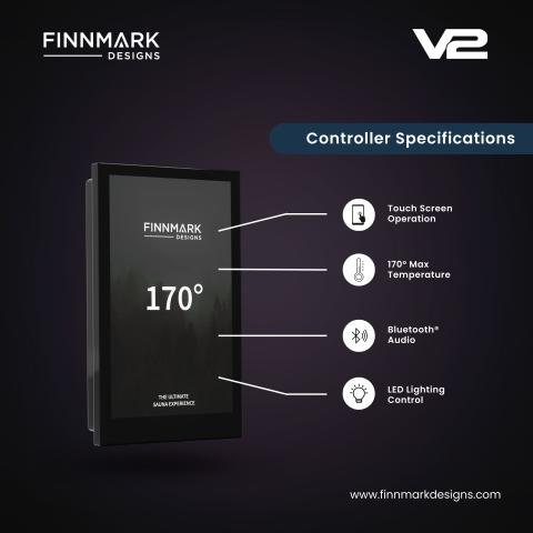 Finnmark V2 LCD Touchscreen Infrared Sauna Heater Control | V2LCDC Infrared Sauna Heater Control Finnmark Sauna