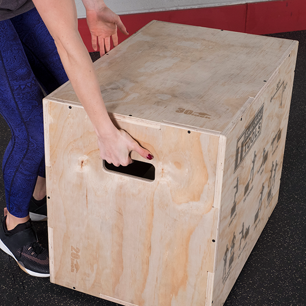 BODY-SOLID TOOLS 3-IN-1 WOODEN PLYO BOX (20", 24", 30") Strength Body-Solid