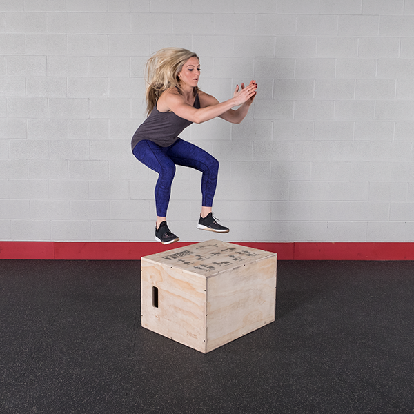 BODY-SOLID TOOLS 3-IN-1 WOODEN PLYO BOX (20", 24", 30") Strength Body-Solid