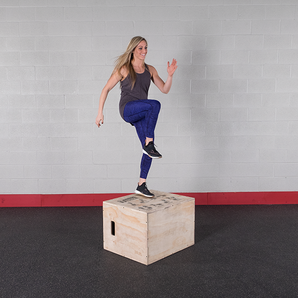 BODY-SOLID TOOLS 3-IN-1 WOODEN PLYO BOX (20", 24", 30") Strength Body-Solid