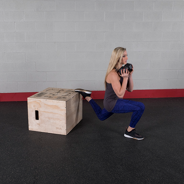BODY-SOLID TOOLS 3-IN-1 WOODEN PLYO BOX (20", 24", 30") Strength Body-Solid