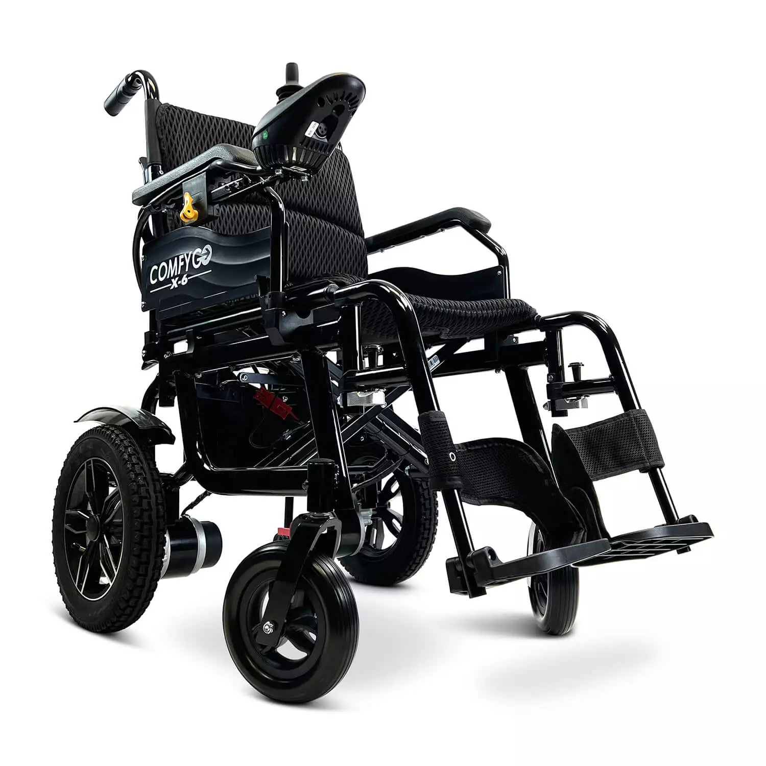 ComfyGo X-6 Lightweight Electric Wheelchair Electric Wheelchair ComfyGo Black Up To 10 Miles - 12AH Battery