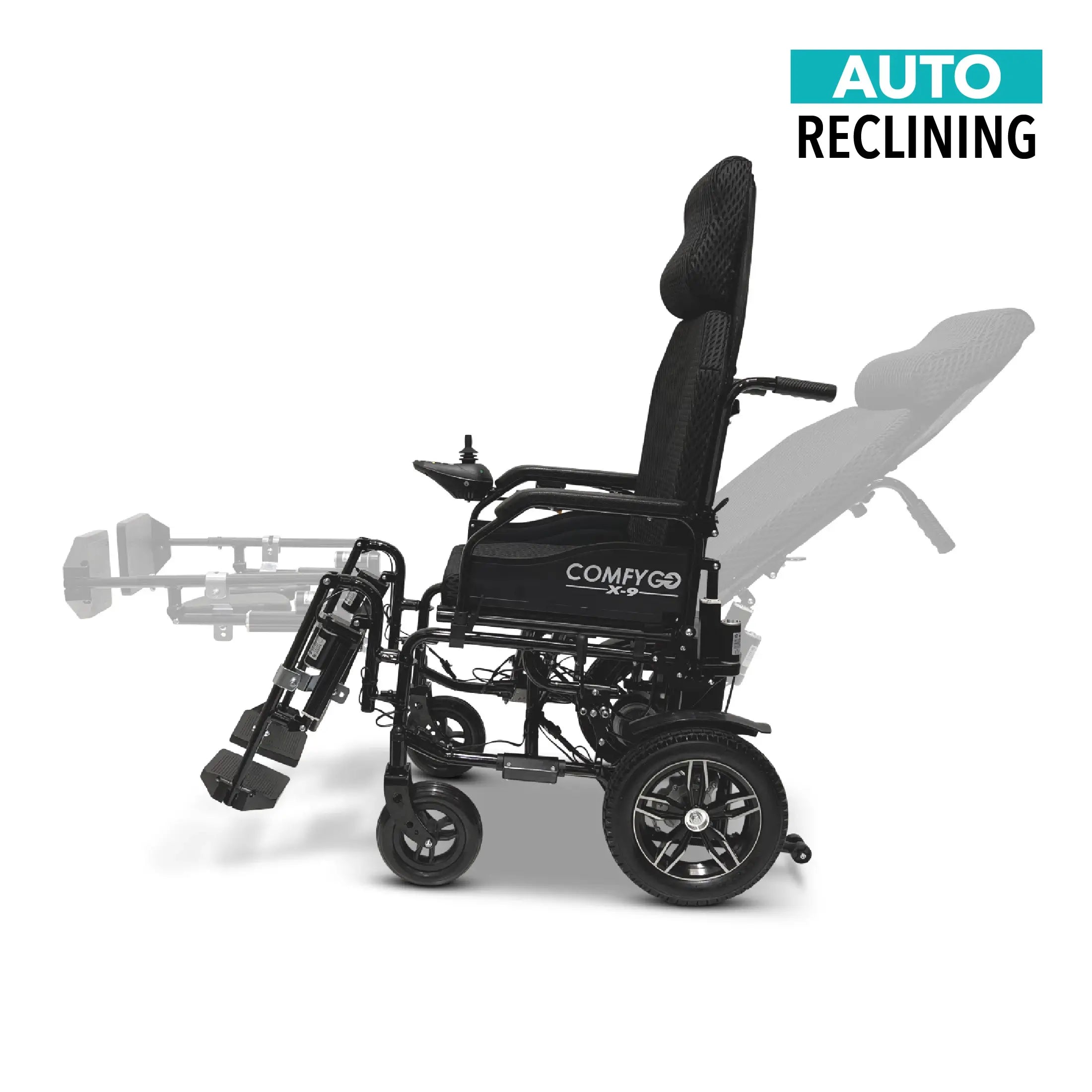 ComfyGo X-9 Remote Controlled Electric Wheelchair, Automatic Reclining Backrest & Lifting Leg Rests Electric Wheelchair ComfyGo