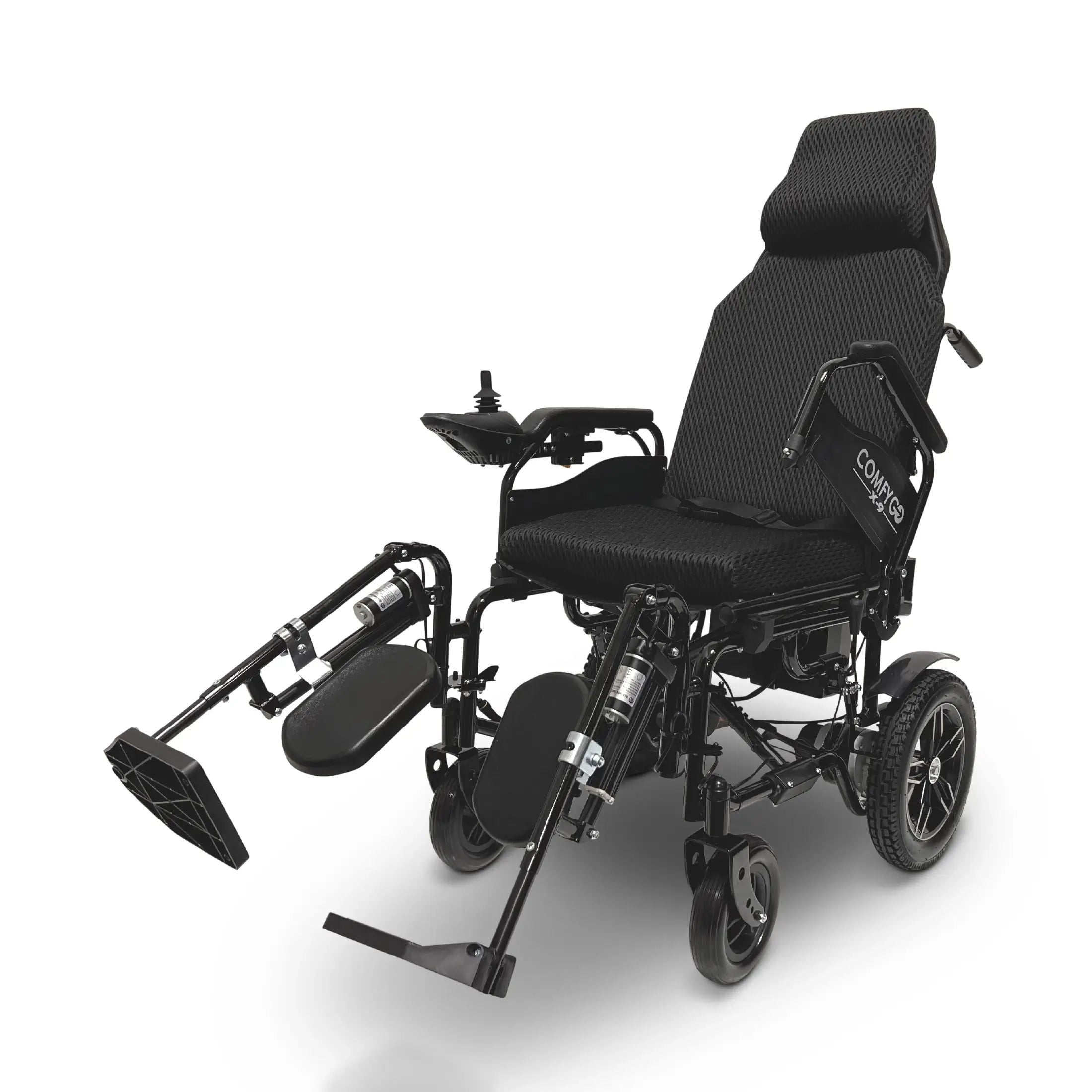 ComfyGo X-9 Remote Controlled Electric Wheelchair, Automatic Reclining Backrest & Lifting Leg Rests Electric Wheelchair ComfyGo Black 12AH - Up To 10 Miles