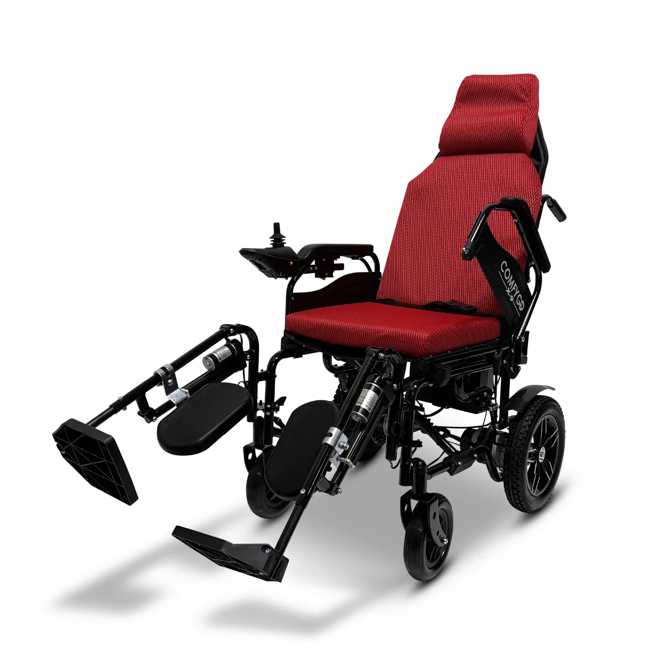 ComfyGo X-9 Remote Controlled Electric Wheelchair, Automatic Reclining Backrest & Lifting Leg Rests Electric Wheelchair ComfyGo Red 12AH - Up To 10 Miles