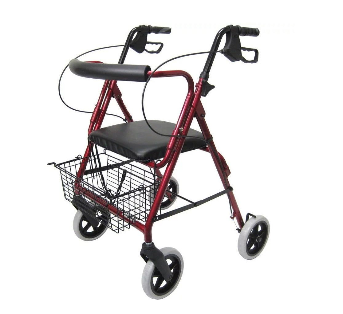 Karman R-4608 Large All Terrain Lightweight Rollator with 8" inch Casters and Padded Seat Walkers & Rollators Karman Healthcare Burgundy