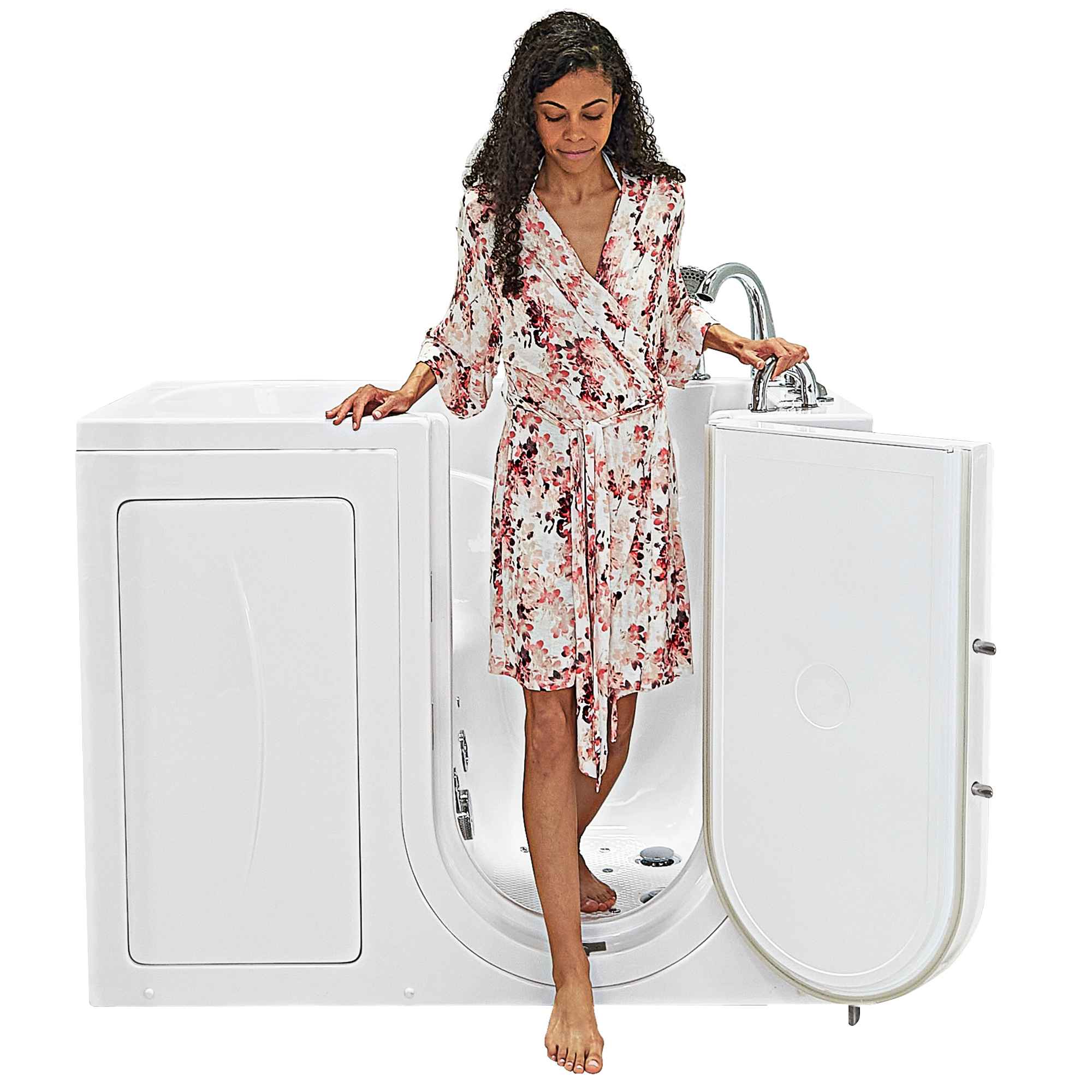 Ella Capri 30"x52" Acrylic Air and Hydro Massage Walk-In Bathtub with Outward Swing Door, 5 Piece Fast Fill Faucet, 2" Dual Drain Bath Tub Ella's Bubbles