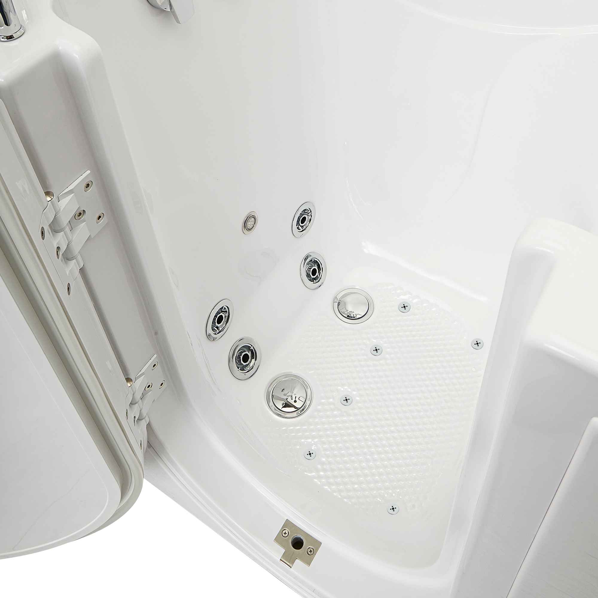 Ella Capri 30"x52" Acrylic Air and Hydro Massage Walk-In Bathtub with Outward Swing Door, 5 Piece Fast Fill Faucet, 2" Dual Drain Bath Tub Ella's Bubbles