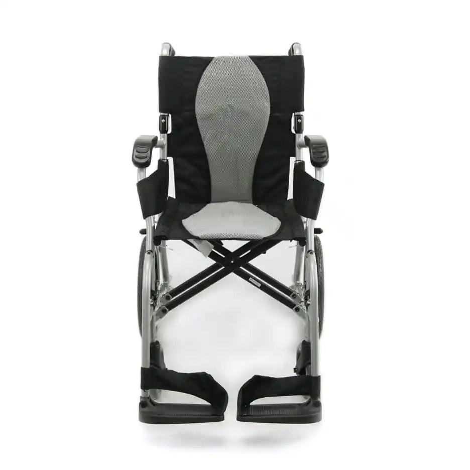 Karman S-2501F16SS-TP Ergo Lite Ultra Lightweight Ergonomic Transport Wheelchair with Companion Hill Brakes transport wheelchairs Karman Healthcare