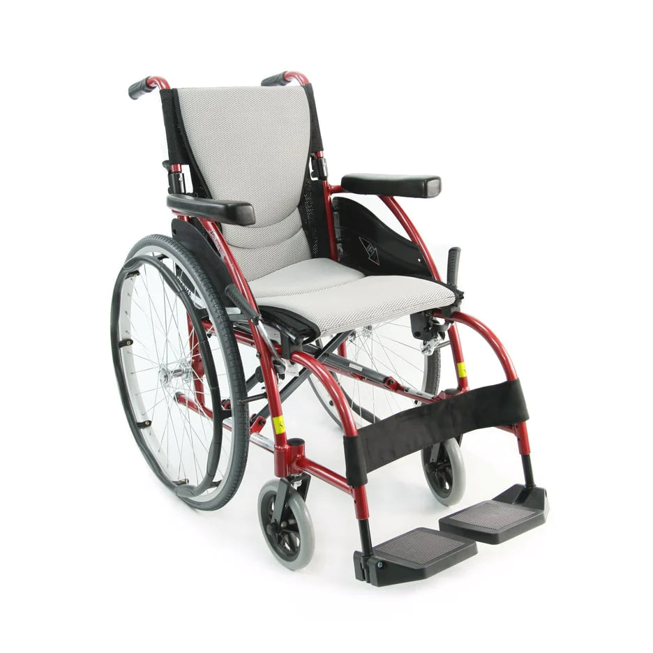 Karman S-Ergo 105 Ergonomic Wheelchair with Fixed Footrest Ergonomic Wheelchairs Karman Healthcare 16" Red