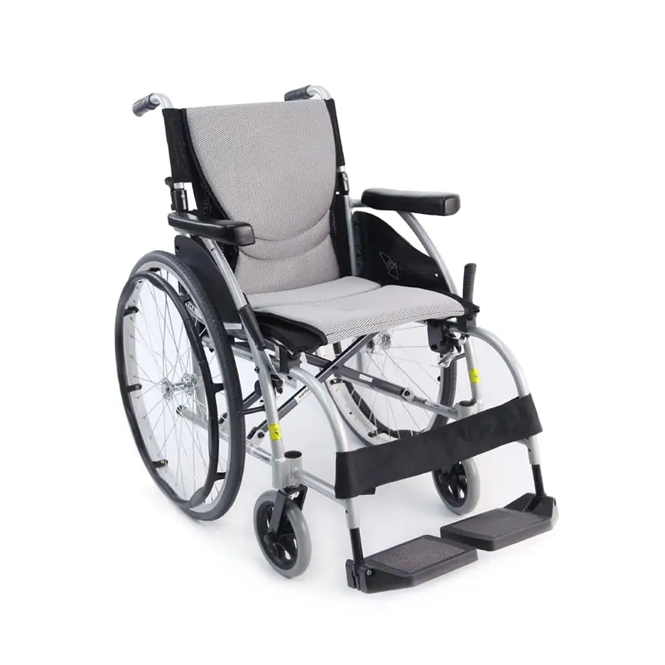 Karman S-Ergo 105 Ergonomic Wheelchair with Fixed Footrest Ergonomic Wheelchairs Karman Healthcare 16" Silver
