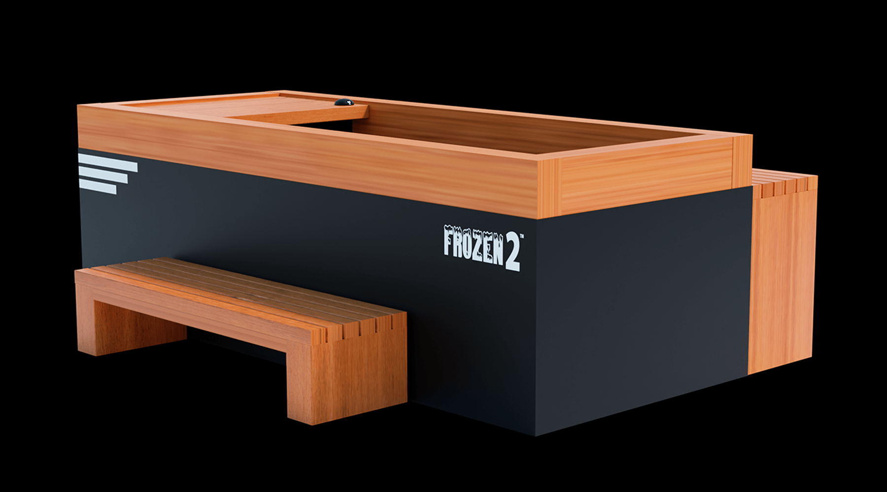 Medical Breakthrough Frozen 2 Cold Plunge Indoor/Outdoor Tub with Bar Counter and Heavy Duty Step Cold Plunge Tubs Medical Breakthrough