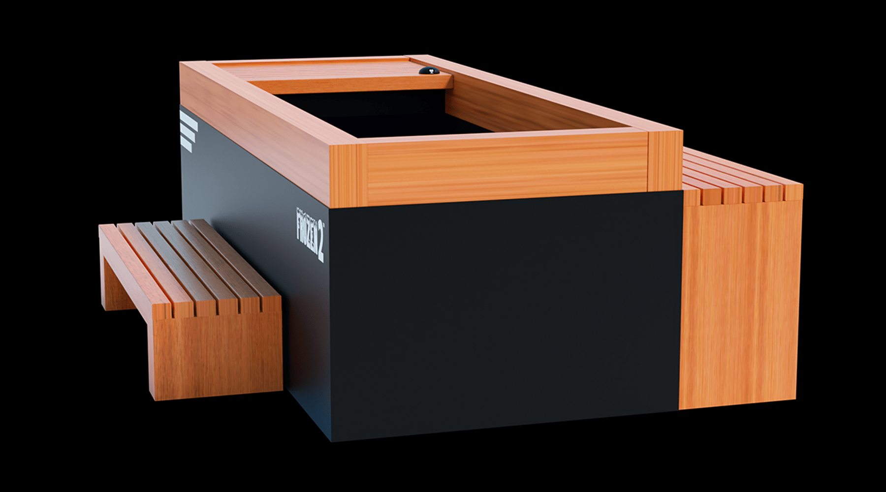 Medical Breakthrough Frozen 2 Cold Plunge Indoor/Outdoor Tub with Bar Counter and Heavy Duty Step Cold Plunge Tubs Medical Breakthrough