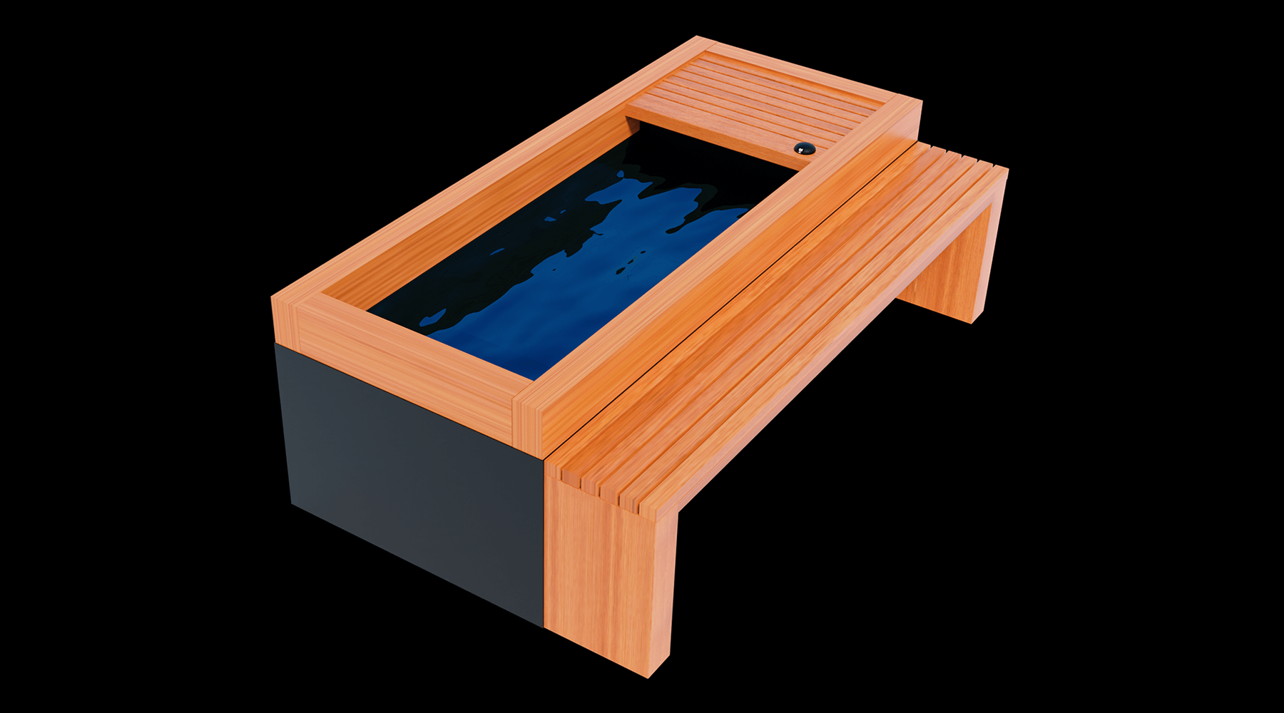 Medical Breakthrough Frozen 2 Cold Plunge Indoor/Outdoor Tub with Bar Counter and Heavy Duty Step Cold Plunge Tubs Medical Breakthrough