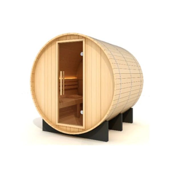 Golden Designs Klosters 6 Person Traditional Outdoor Barrel Sauna Barrel Steam Sauna Golden Designs