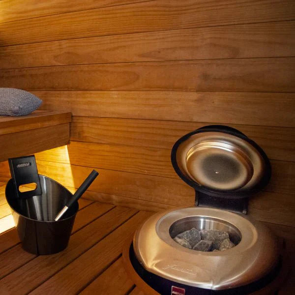 Harvia Forte Series, 9.8kW Electric Sauna Heater Digital Control at 240V 1PH Harvia Stainless Steel Without Stones