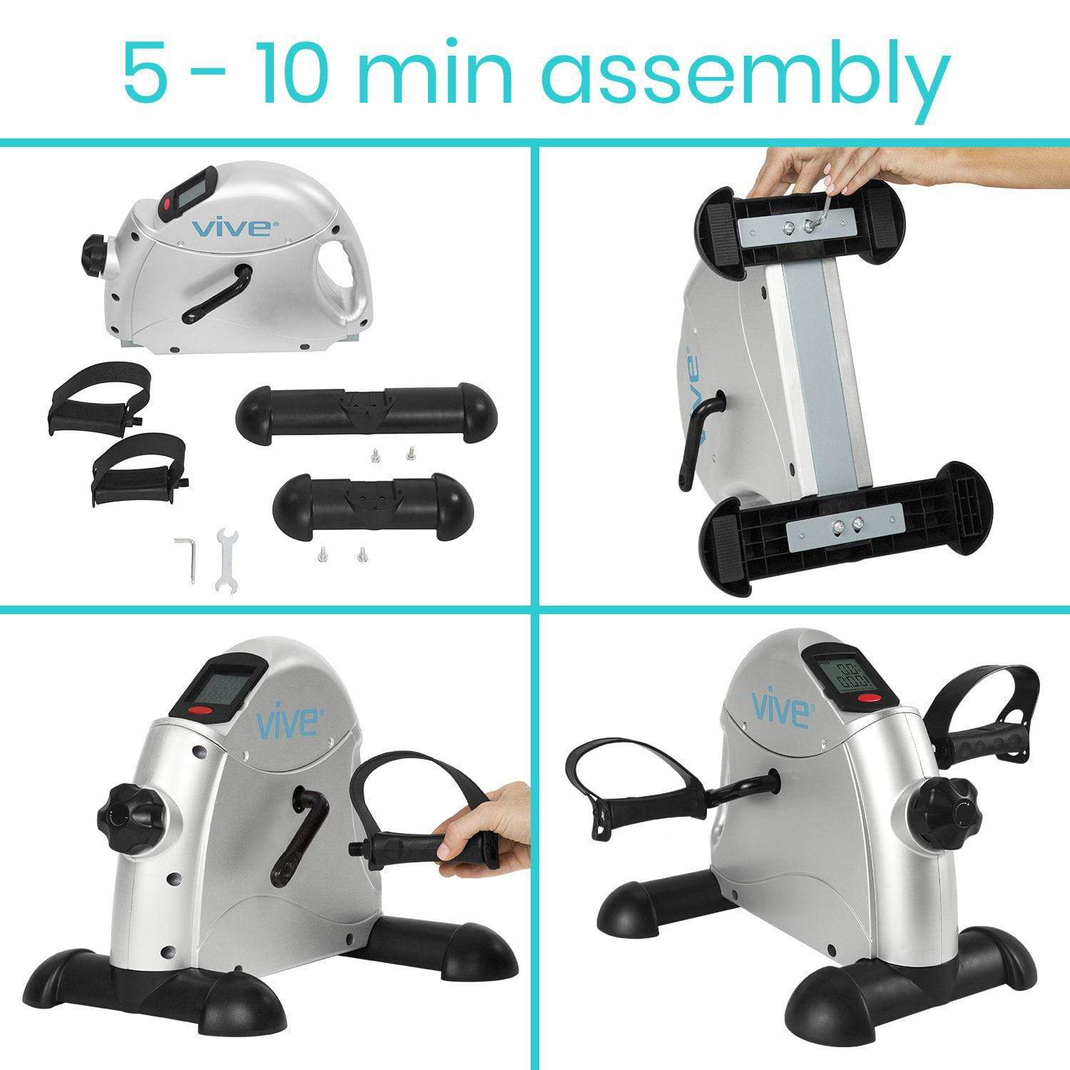 Vive Health RHB1001SLV Pedal Exerciser Exercise Equipment Vive Health